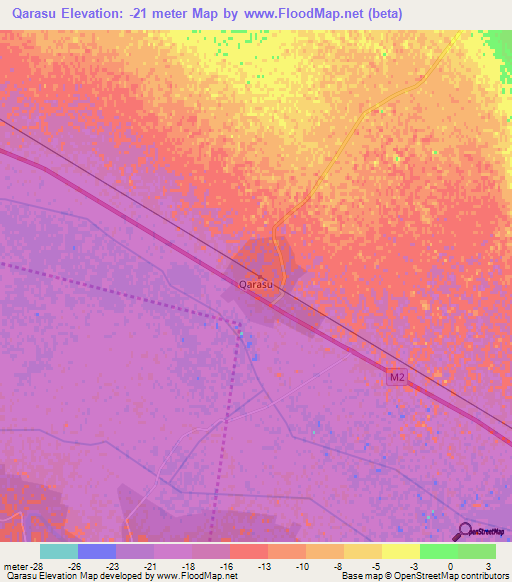 Qarasu,Azerbaijan Elevation Map