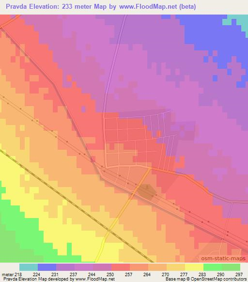 Pravda,Azerbaijan Elevation Map