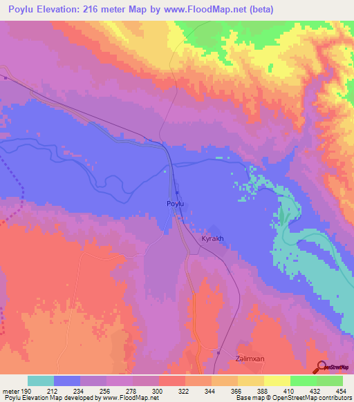 Poylu,Azerbaijan Elevation Map