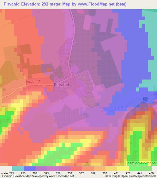 Pirvahid,Azerbaijan Elevation Map