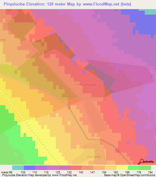 Pirquluoba,Azerbaijan Elevation Map