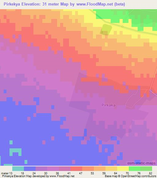 Pirkekya,Azerbaijan Elevation Map