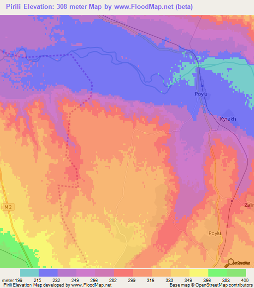 Pirili,Azerbaijan Elevation Map