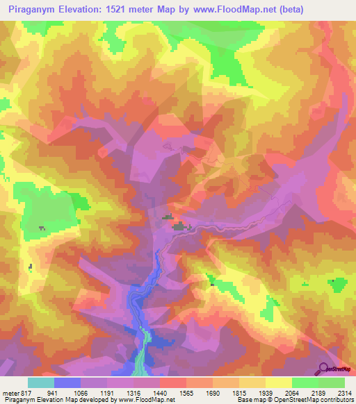 Piraganym,Azerbaijan Elevation Map