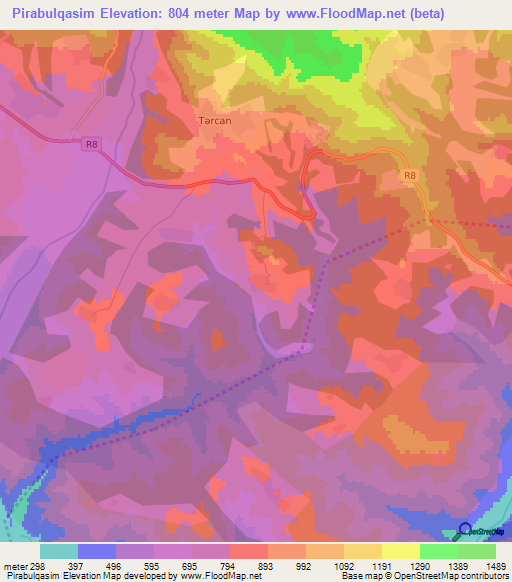 Pirabulqasim,Azerbaijan Elevation Map