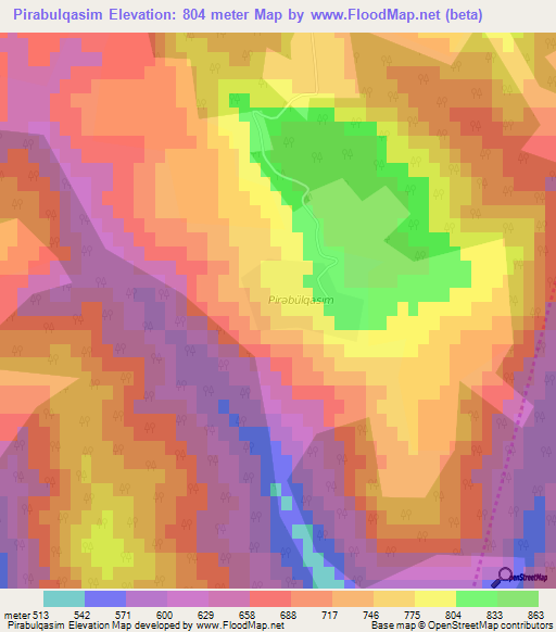 Pirabulqasim,Azerbaijan Elevation Map