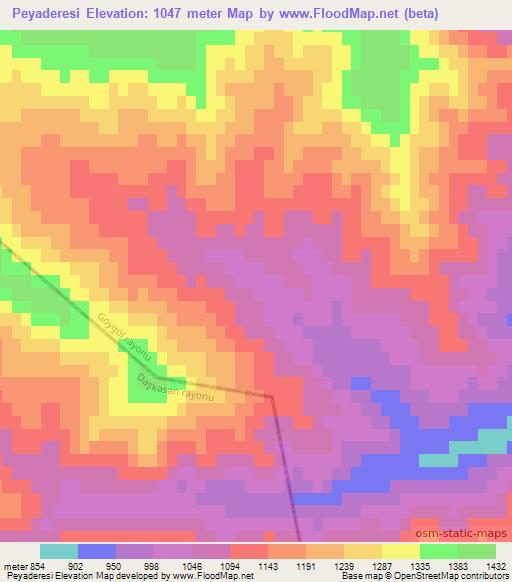Peyaderesi,Azerbaijan Elevation Map