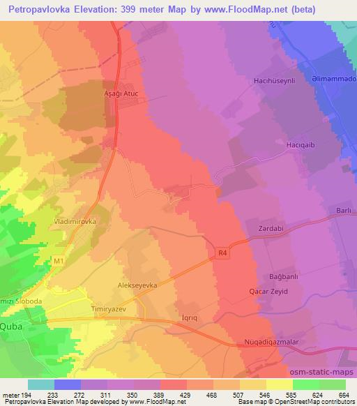 Petropavlovka,Azerbaijan Elevation Map