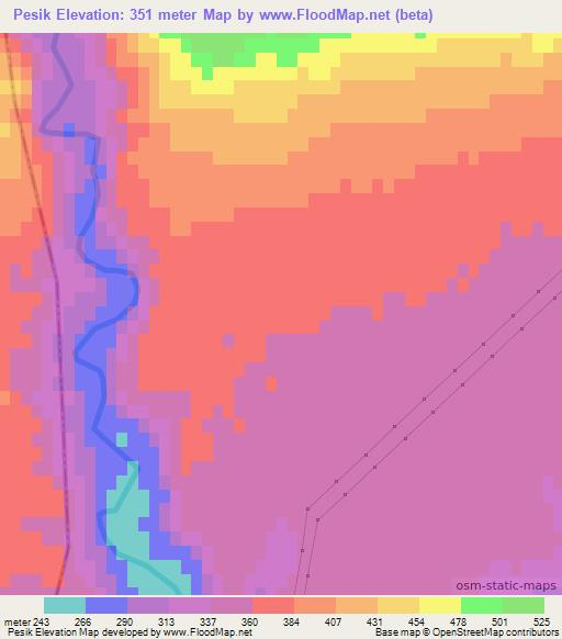Pesik,Azerbaijan Elevation Map