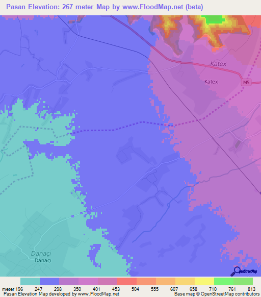 Pasan,Azerbaijan Elevation Map