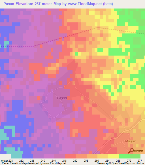 Pasan,Azerbaijan Elevation Map