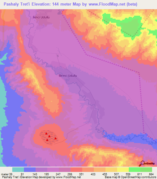 Pashaly Tret'i,Azerbaijan Elevation Map