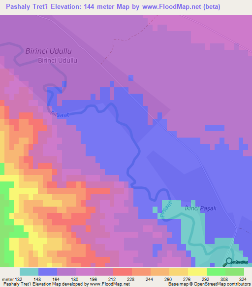Pashaly Tret'i,Azerbaijan Elevation Map