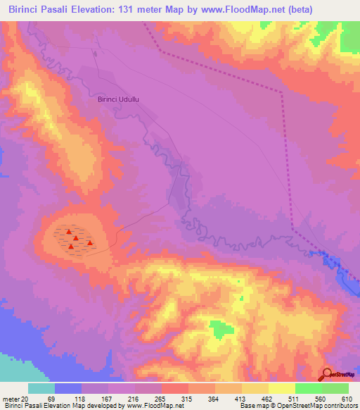 Birinci Pasali,Azerbaijan Elevation Map
