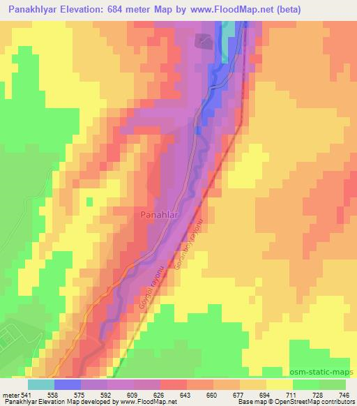 Panakhlyar,Azerbaijan Elevation Map