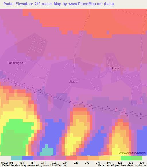 Padar,Azerbaijan Elevation Map