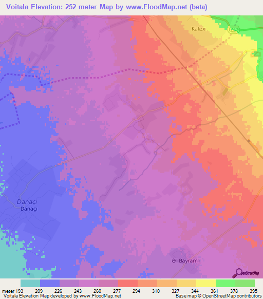Voitala,Azerbaijan Elevation Map