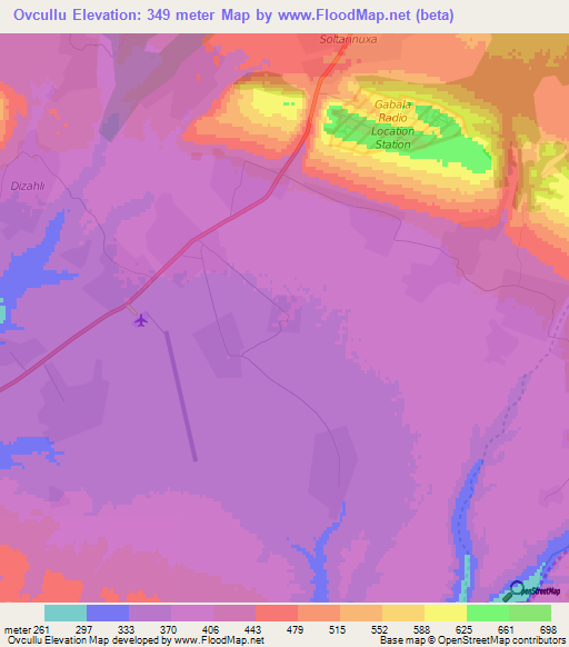 Ovcullu,Azerbaijan Elevation Map