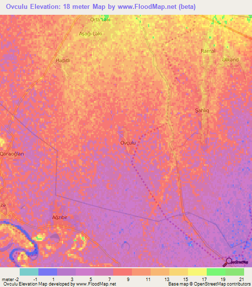 Ovculu,Azerbaijan Elevation Map