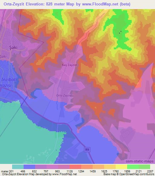 Orta-Zeyzit,Azerbaijan Elevation Map