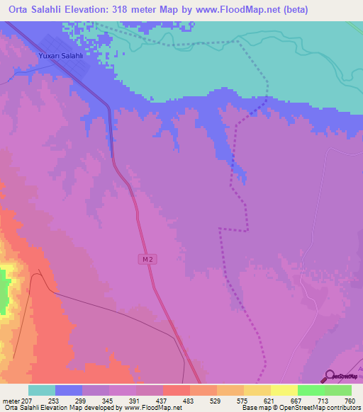 Orta Salahli,Azerbaijan Elevation Map