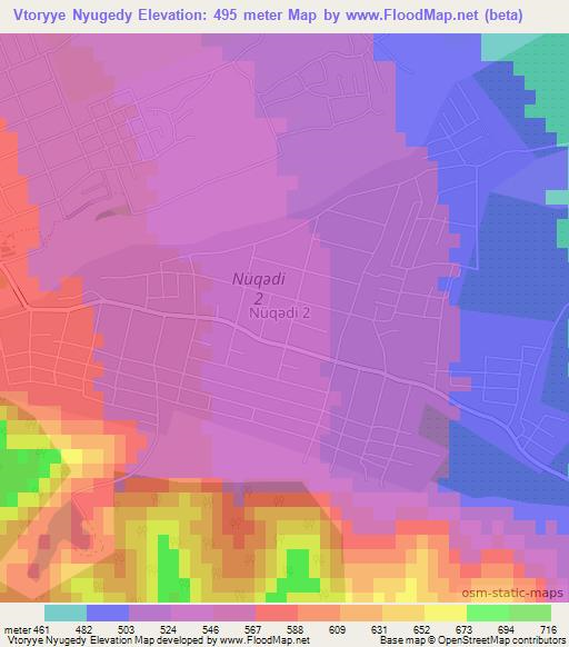 Vtoryye Nyugedy,Azerbaijan Elevation Map
