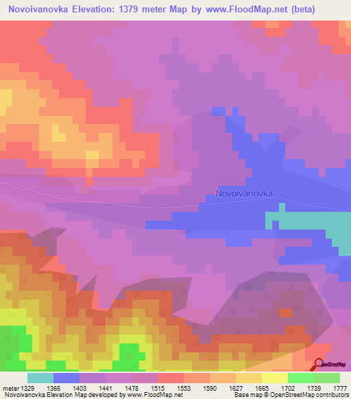 Novoivanovka,Azerbaijan Elevation Map