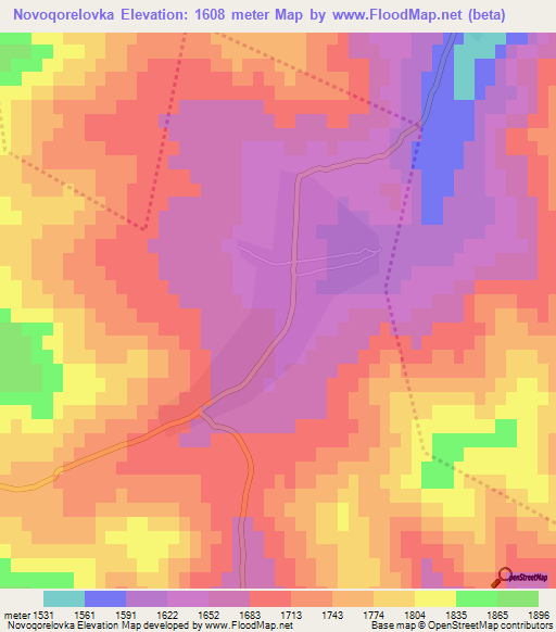 Novoqorelovka,Azerbaijan Elevation Map