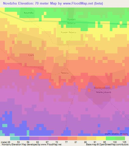 Novdzhu,Azerbaijan Elevation Map