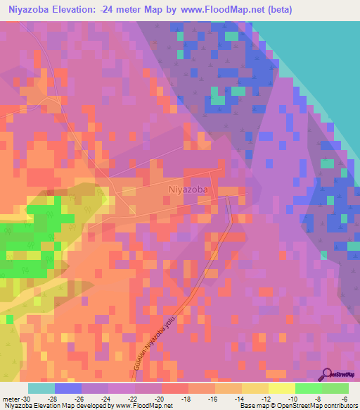 Niyazoba,Azerbaijan Elevation Map