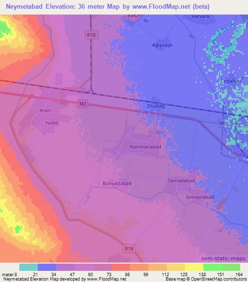 Neymetabad,Azerbaijan Elevation Map