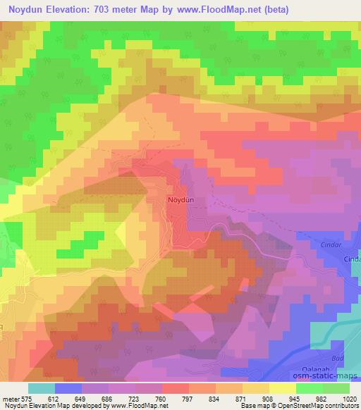 Noydun,Azerbaijan Elevation Map