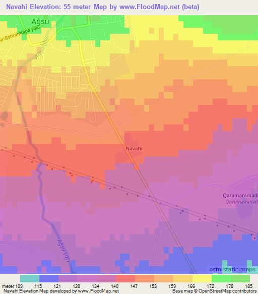 Navahi,Azerbaijan Elevation Map
