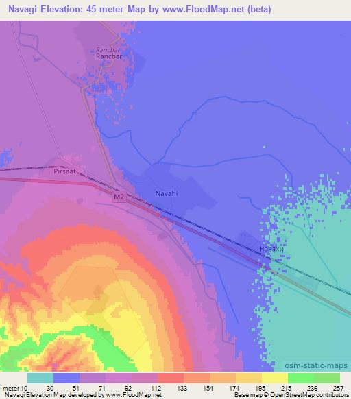 Navagi,Azerbaijan Elevation Map