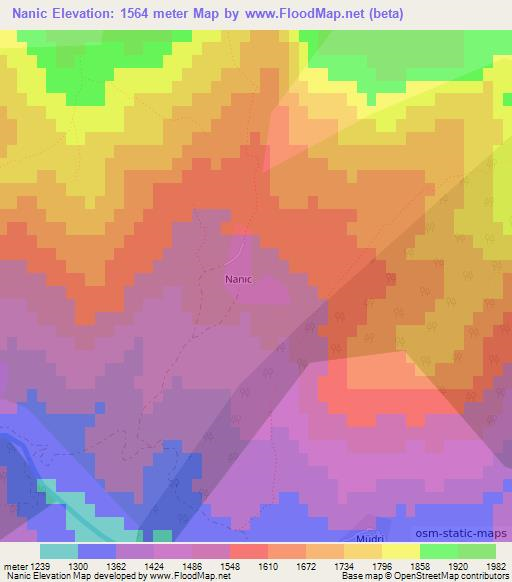 Nanic,Azerbaijan Elevation Map