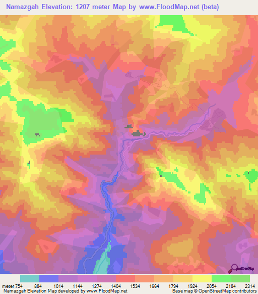 Namazgah,Azerbaijan Elevation Map