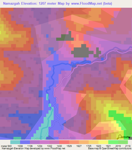 Namazgah,Azerbaijan Elevation Map