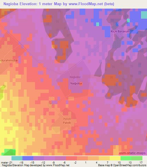 Nagioba,Azerbaijan Elevation Map