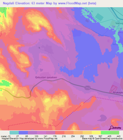 Nagdali,Azerbaijan Elevation Map