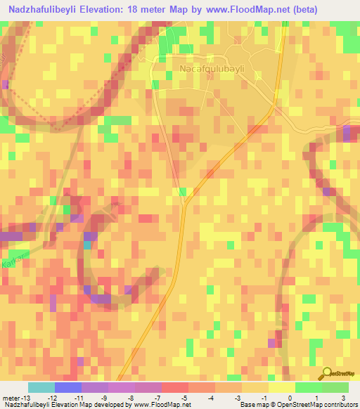 Nadzhafulibeyli,Azerbaijan Elevation Map