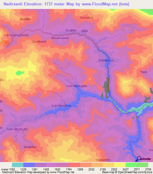 Nadirxanli,Azerbaijan Elevation Map
