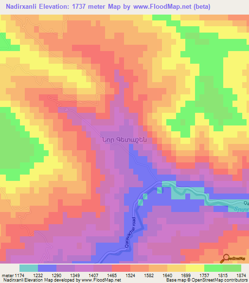 Nadirxanli,Azerbaijan Elevation Map