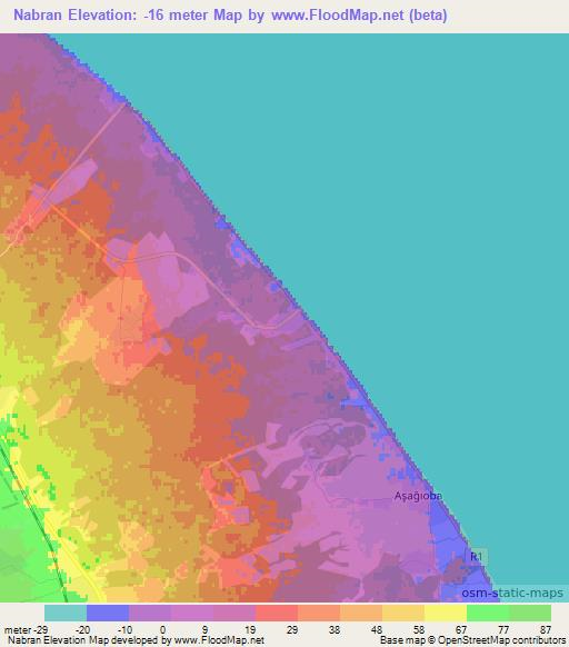 Nabran,Azerbaijan Elevation Map