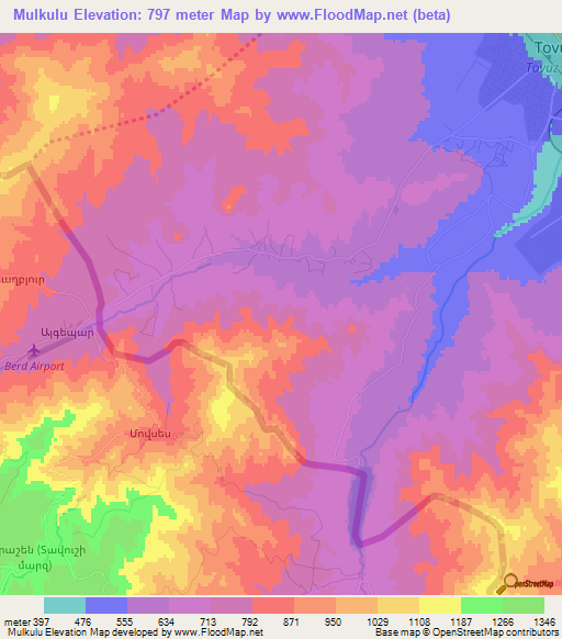 Mulkulu,Azerbaijan Elevation Map