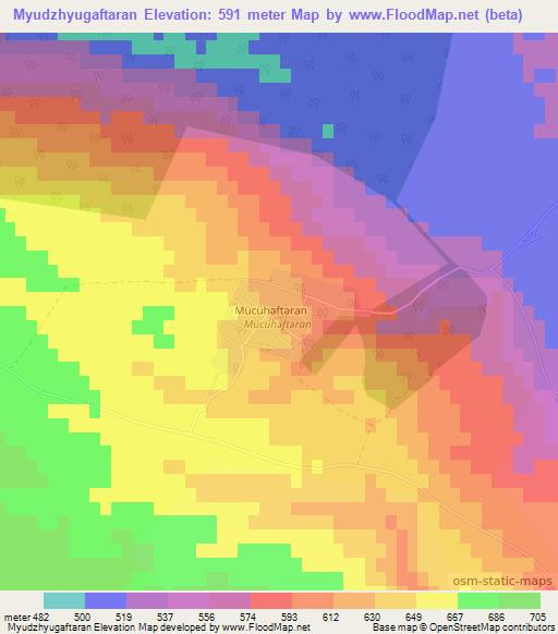 Myudzhyugaftaran,Azerbaijan Elevation Map