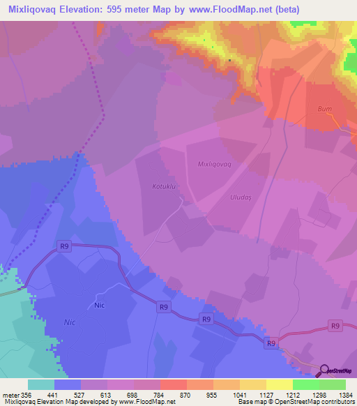 Mixliqovaq,Azerbaijan Elevation Map