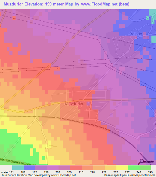 Muzdurlar,Azerbaijan Elevation Map