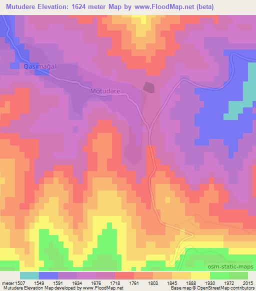 Mutudere,Azerbaijan Elevation Map
