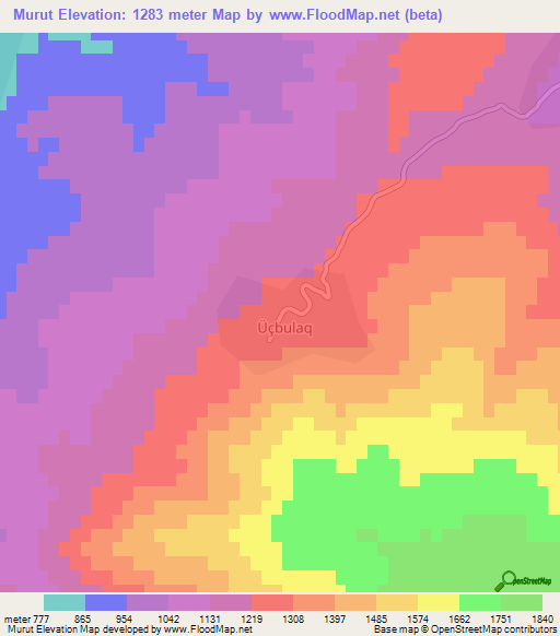 Murut,Azerbaijan Elevation Map