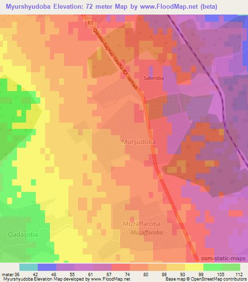 Myurshyudoba,Azerbaijan Elevation Map